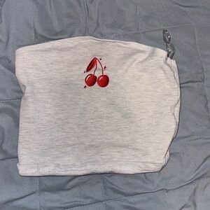 White tube top with cherries